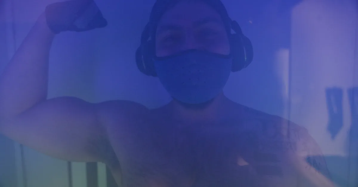 Athlete recovering with whole-body cryotherapy at iCRYO Highland Village, TX