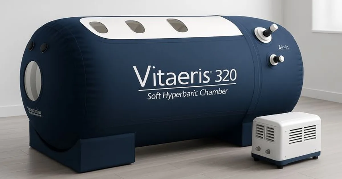 OxyHealth Vitaeris 320 soft-shell mild hyperbaric chamber at iCRYO Highland Village, TX