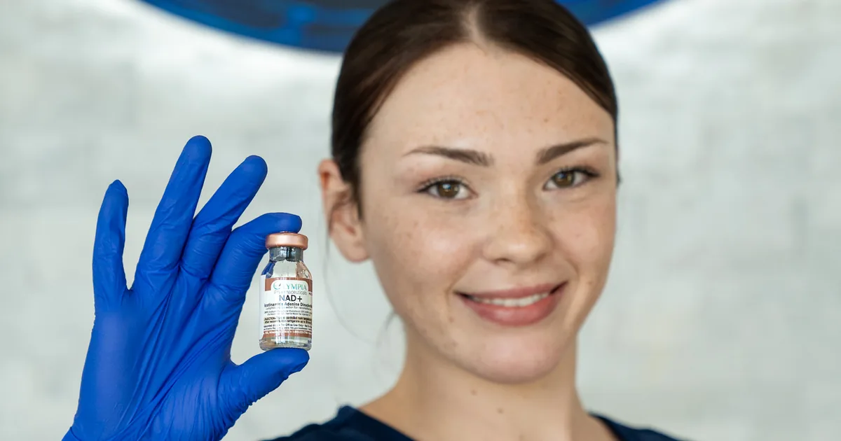 Energized client after NAD+ IV therapy at iCRYO Highland Village