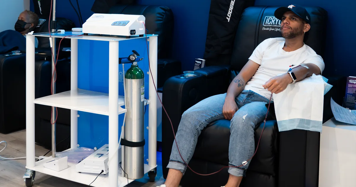 Ozone UV IV therapy session at iCRYO Highland Village, TX